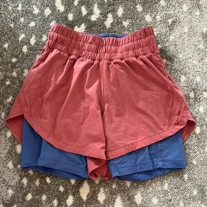 Track That 2-in-1 high rise short 6 inches in length size 4